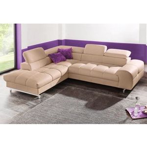 COTTA Polstergarnitur "Chef L-Form", (Set), Set bestehend aus: Ecksofa mit Kopfteilverstellung & Hocker