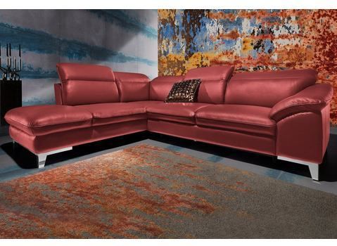 COTTA Polstergarnitur "Teresa", (Set), Set: bestehend aus Ecksofa und Hocker, Ecksofa wahlweise Bettfunktion