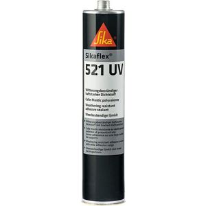 Sika - Lijm- en afdichtkit - Sikaflex-521 UV zwart - Multifunctioneel - Geschikt voor diverse ondergronden - Voor binnen en buiten - 300 ml