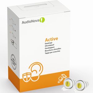 AudioNova Active - Oordoppen voor Doe-Het-Zelf, Bouw, Tuinieren - Gehoorbescherming met filter - Comfortabel - Herbruikbaar - 3 Maten (S/M/L) - 22dB (SNR)