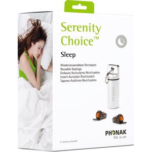 Phonak | Serenity Choice | Sleep | Gehoorbescherming | oordopjes | SNR 16 dB | Oranje filter | Slaap oordop