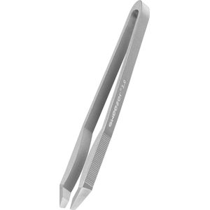 Rubis Switzerland Sweezer 2.0 - Ultralicht aluminium epileer pincet voor wenkbrauwen met handgemaakte schuine punt - zilver