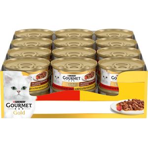 Gourmet Gold Cassolettes - Kattenvoer Natvoer - Rund & Kip - 24 x 85 g