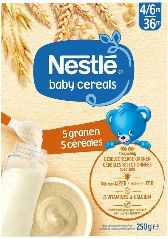 Nestle Baby Cereals 5 Granen Baby 6+ Maanden 250g