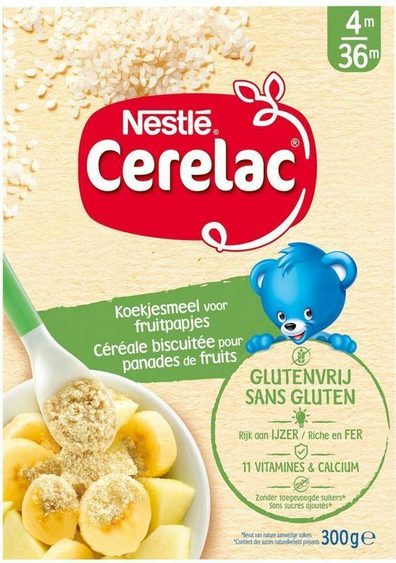 Nestle Cerelac Koekjesmeel Glutenvrij 6+ Maanden 300g