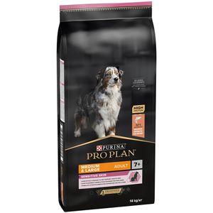 Pro Plan Medium & Large Adult 7+ (Senior) Sensitive Skin - Hondenvoer Droogvoer - Zalm - 14 kg