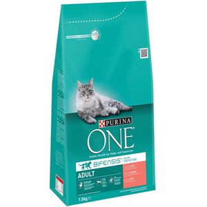 PURINA® ONE Adult Rijk aan Zalm & Volkoren Granen brokjes 1,5 kg