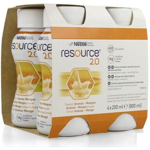 Nestlé Resource 2.0 Ananas-Mango Drankje 4 X 200ml