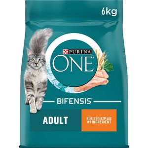 Purina ONE Adult - Kattenvoer Droogvoer - Kip Volkoren Granen - 6kg