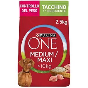 Purina One Medium/Maxi > 10 kg droogvoer voor honden, 4 zakken van elk 2,5 kg