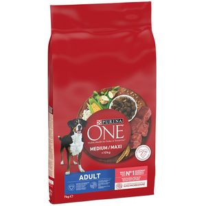 Purina One - Medium/Maxi - Hondenvoer - Rund - Rijst - 15% Korting