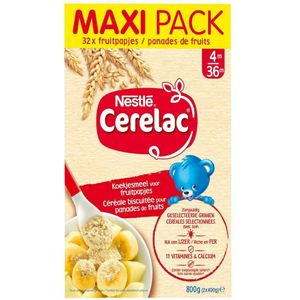 Nestle Cerelac Granen Biscuitkruimeltjes Baby 4+ Maanden Maxi Pack 800g