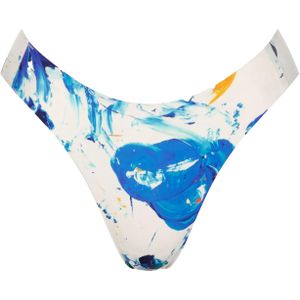 Sloggi - ZERO Feel 2.0 Collab High leg - Dames Slip - Blauw met Wit Dessin