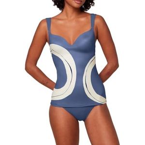 TRIUMPH - Summer Allure - Tankini Bovenstuk - Bedrukt Blauw/Ecru - Gerecycled Polyamide
