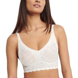 Zero Feel Kanten Bralette gevuld - Bliss - Bh Top met smalle bandjes - Uitneembare vulling  - Wit