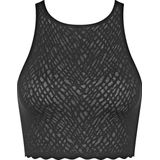 Urban Classics - Organic Cropped Rib Top - Zwart - Dames