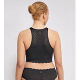 Urban Classics - Organic Cropped Rib Top - Zwart - Dames