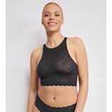 Urban Classics - Organic Cropped Rib Top - Zwart - Dames