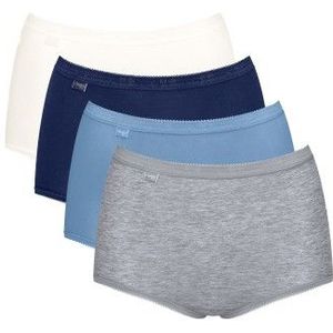 SLOGGI - Maxi Slips Basic+ - Blauw - Katoen - Set van 4