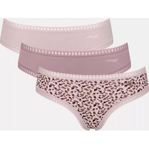 sloggi GO Crush Hipster 3 pak Dames Onderbroek Cacoa Bruin combinatie