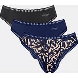 Sloggi - Crush Go - High Legs Slips Dames - Blauw - Biologisch Katoen - 3-Pack