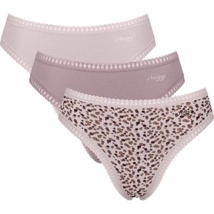 SLOGGI - Go Crush - Slip - Roze/Paarse/Kleurbedrukt - Katoen - Set van 3