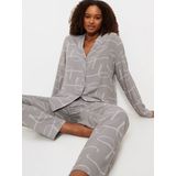 Triumph Women's Boyfriend Fit PW 02 Pyjamaset, Grey Combination, 40, Grey Combination, 40