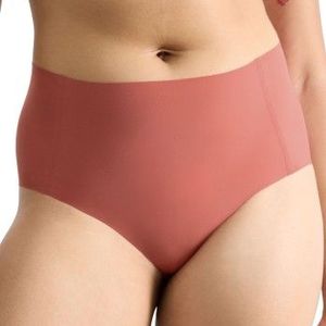 Sloggi Zero Feel taille slip dames 2.0 - High waist - Hoge naadloze dames onderbroek - Katoenen kruisje - Schijnt niet door - Zwart - Beige - Donkerblauw - S - Oranje
