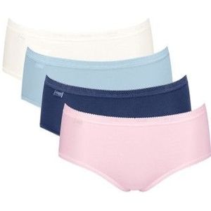 Sloggi - Basic+ - Midi Slip - Zwart - 95% Katoen, 5% Elastaan, 4 Stuks