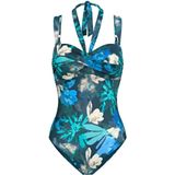 TRIUMPH - Summer Fleur - Bandeau Badpak - Blauw - Bloemenprint