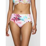 Bikinislip - Bloemenprint - Witte Fond - 77% Polyamide, 23% Elasthan