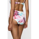 Bikinislip - Bloemenprint - Witte Fond - 77% Polyamide, 23% Elasthan