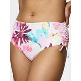 Bikinislip - Bloemenprint - Witte Fond - 77% Polyamide, 23% Elasthan