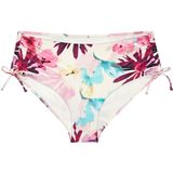 Bikinislip - Bloemenprint - Witte Fond - 77% Polyamide, 23% Elasthan
