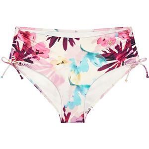 Bikinislip - Bloemenprint - Witte Fond - 77% Polyamide, 23% Elasthan