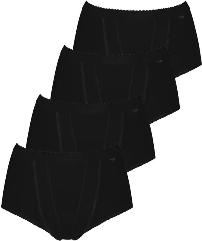 Sloggi - Control - Dames Maxi Slip - Zwart - 94% Katoen, 6% Elastaan - Verpakking van 2