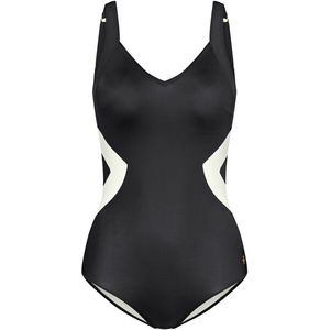 Beenlijn - Badpak - Wit - Donkere Combinatie - Gewatteerd Zonder Beugels