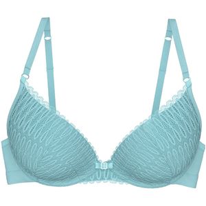 Triumph Aura Spotlight T WHU push-up beha voor dames, met beugel, strikdetail, perfecte pasvorm, Zilverblauw., 70E
