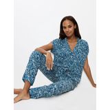 TRIUMPH - Pyjama Boyfriend - Blauw - Viscose - Bloemenprint