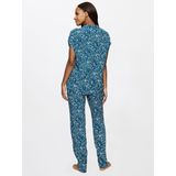 TRIUMPH - Pyjama Boyfriend - Blauw - Viscose - Bloemenprint