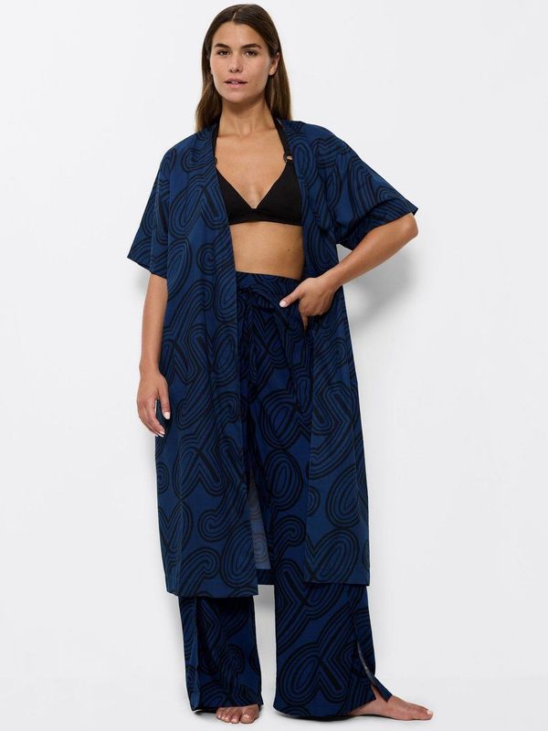 Triumph Beach MyWear Tunic Robe 01 Blauw - Donkere Combinatie, Blue - Dark Combination, 36