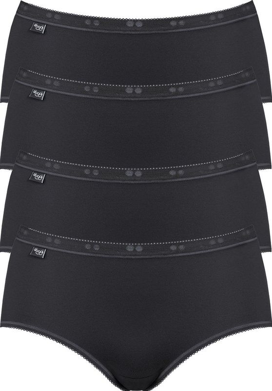 sloggi Basic+ midislip (set van 4) zwart