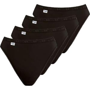 Sloggi - Basic+ Tai - Dames Slip - Zwart - Stretch Katoen - 4-Pack