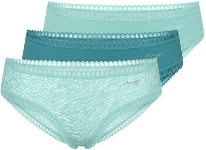 Sloggi - Crush Go - 3-pack Hipsters - Turquoise - Biologisch Katoen