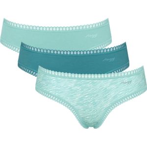 Sloggi - Crush Go - 3-pack Hipsters - Turquoise - Biologisch Katoen