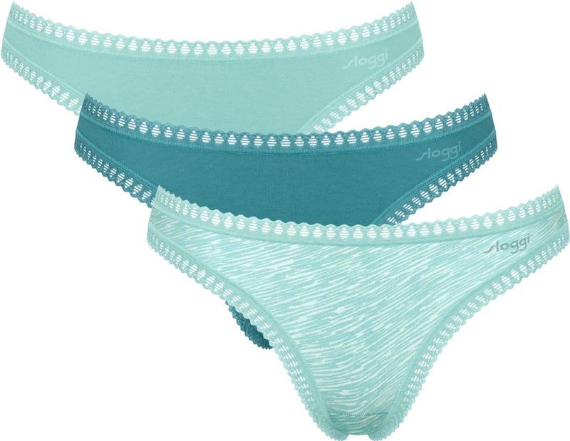 sloggi - GO Crush - String - Groen - Blauw combinatie - 3 pak