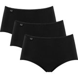 Sloggi Midislip 24/7 Cotton Midi C3P Elastische tailleband met kant, heupige snit (3 stuks)