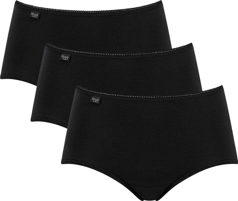 Sloggi Midislip 24/7 Cotton Midi C3P Elastische tailleband met kant, heupige snit (3 stuks)