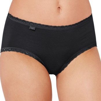 Sloggi 24/7 Cotton Lace Midi C3p Bikini voor dames (3 stuks), zwart.