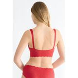 Sloggi - Zero Feel - Kanten Top - Rood - Bh Top met Smalle Bandjes - Uitneembare Vulling
